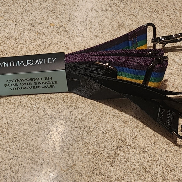 Colorful Rainbow And Black Crossbody Purse Straps by Cynthia Rowley - Picture 2 of 2
